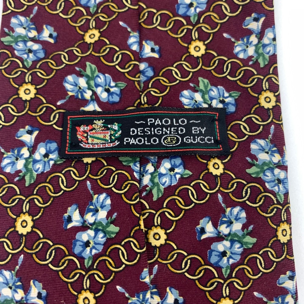 Paolo Gucci silk tie, made in Italy, wine red